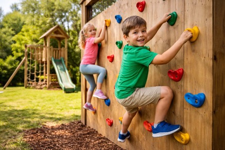 Lezení podporuje dětský vývoj: jak vytvořit jednoduchou lezeckou stěnu na zahradě