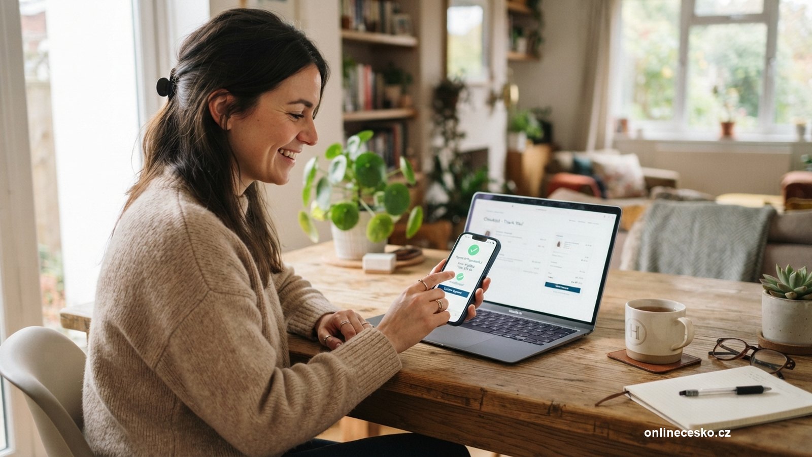 Potvrzeni online platby na telefonu